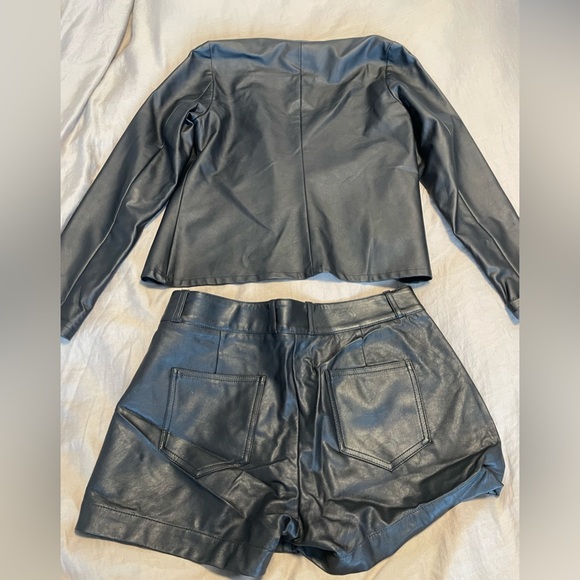 Vegan leather blazer & shorts set - size small never worn - Picture 2 of 2